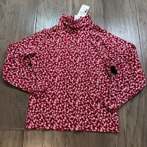 NWT Vintage Gymboree Kids Girls 7 Years Red Floral Turtleneck Long Sleeve Shirt